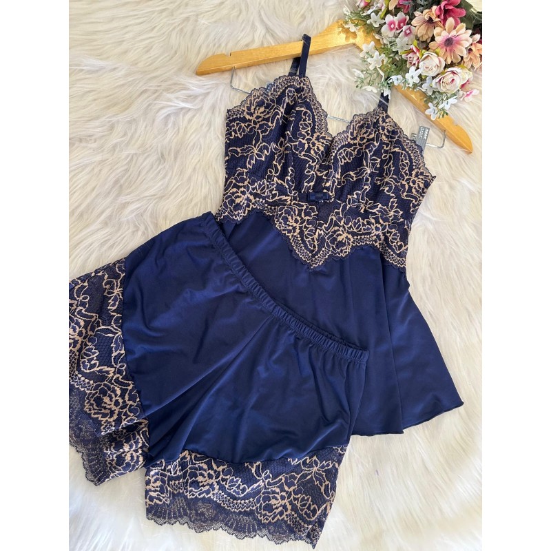 Baby Doll Renda Bicolor